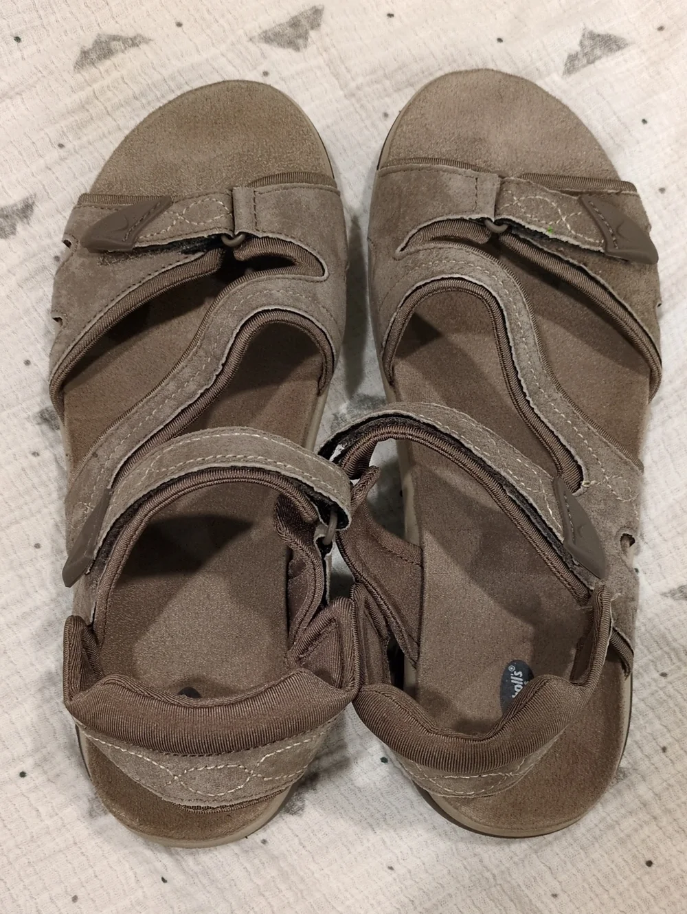 ❤️🩴🤎Dr. Scholl's Taupe Suede Adjustable Strap Sandals Women's size 8.5 M❤️🩴🤎
